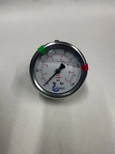 PRESSURE GAGE - 1.5" 0-100 PSI  SS CASE LIQUID FILLED 1/8"  LOWER STEM