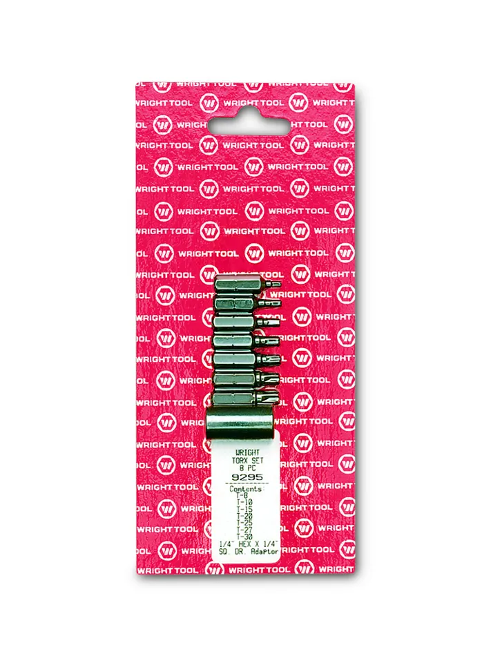1/4" Drive 8 Piece Set - Standard Torx® Bits w/Holder, T8 - T30